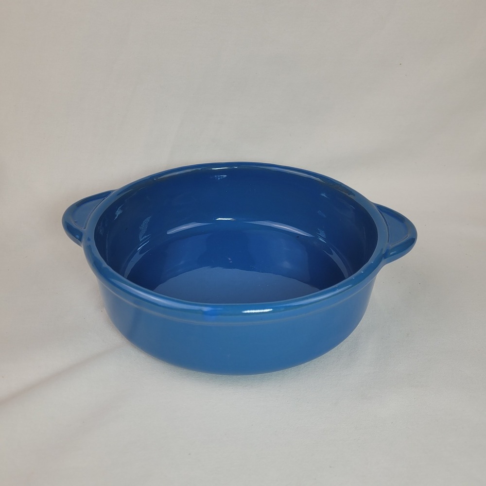 M. Jessica Italy Cobalt Blue Ceramic Round Baker Casserole Dish with Handles